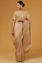 Dull Gold Spun Silk Gota Work Saree Set